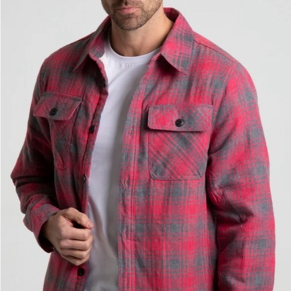 Jachs Other - NWOT Jachs Men's Plaid Shirt Jacket in Red and Gray